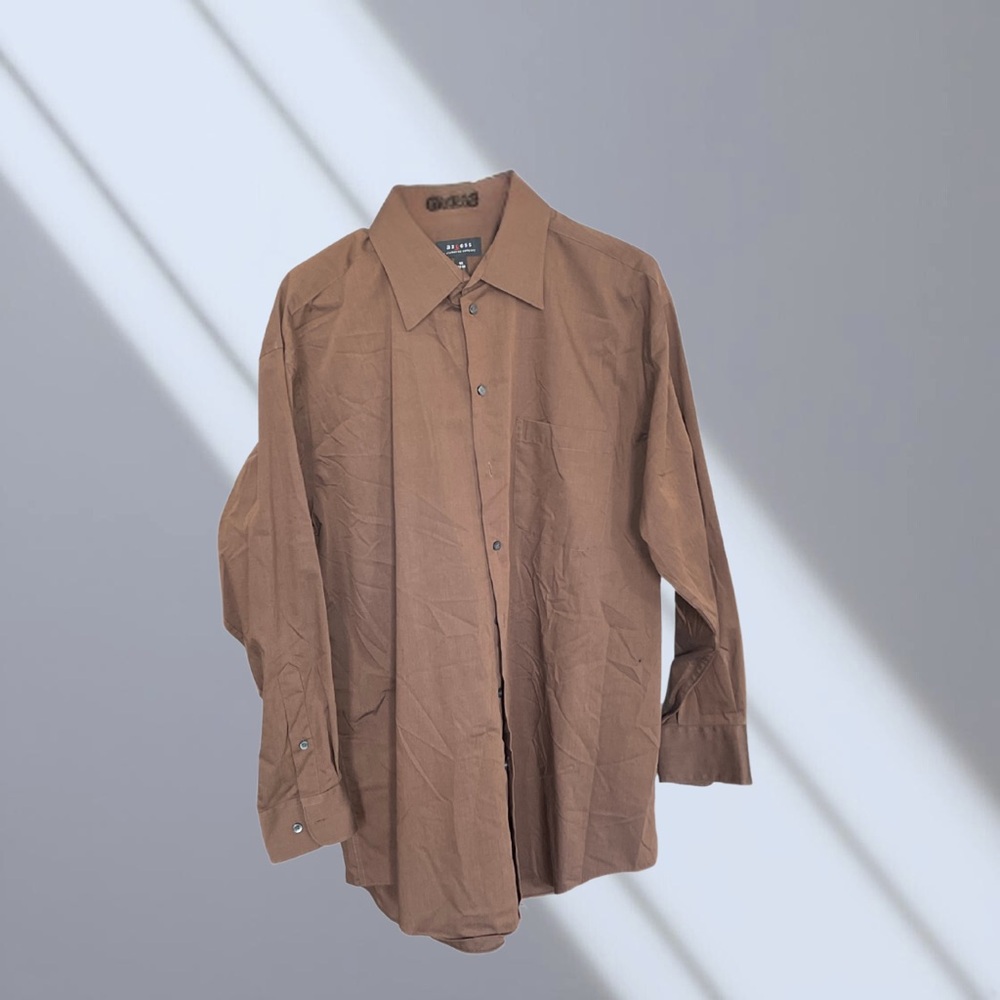 Axcess Brown Dress Shirt Classic Collar